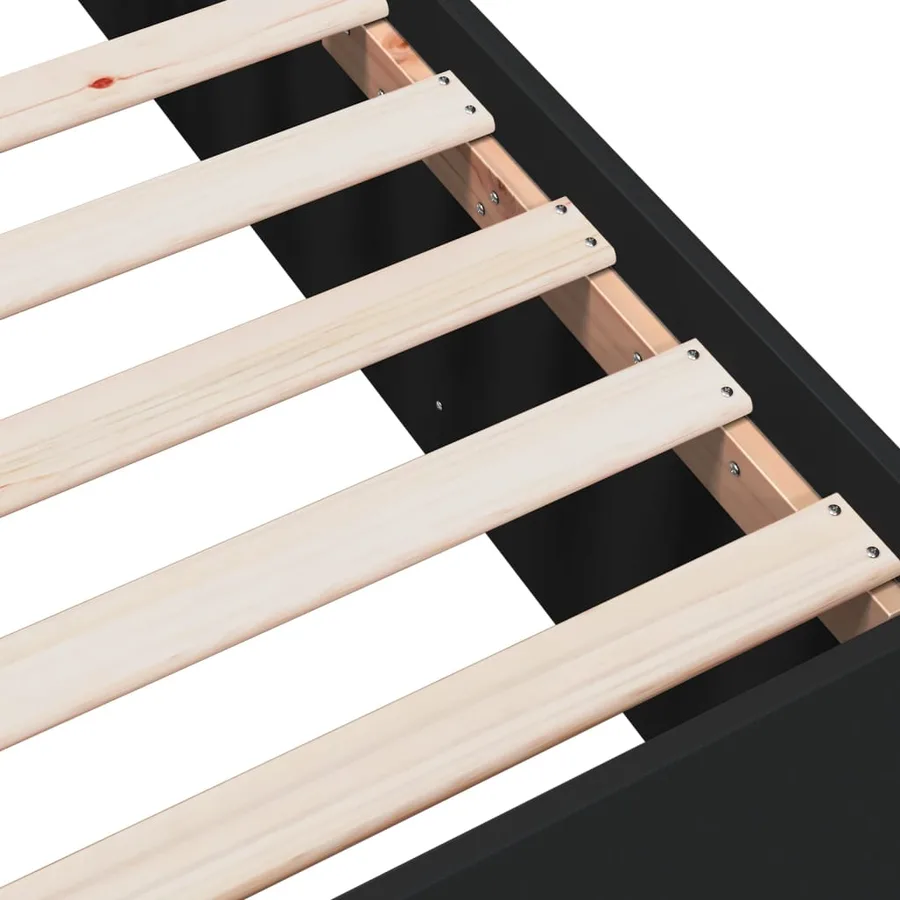 Cadre de lit sans matelas noir 140x190 cm - 7