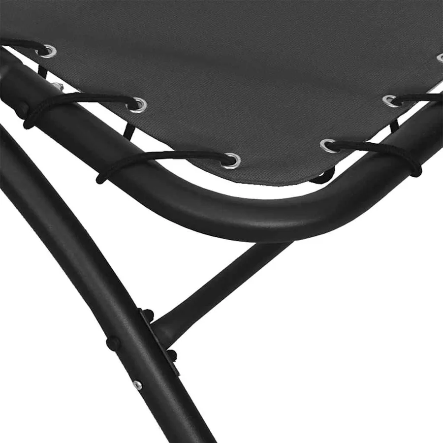 Chaise longue avec auvent crème 167x80x195 cm tissu et acier - 11
