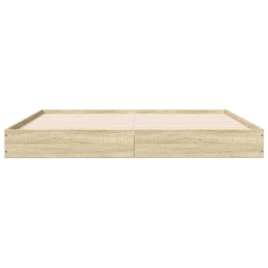 Cadre de lit sans matelas chêne sonoma 160x200 cm - 4