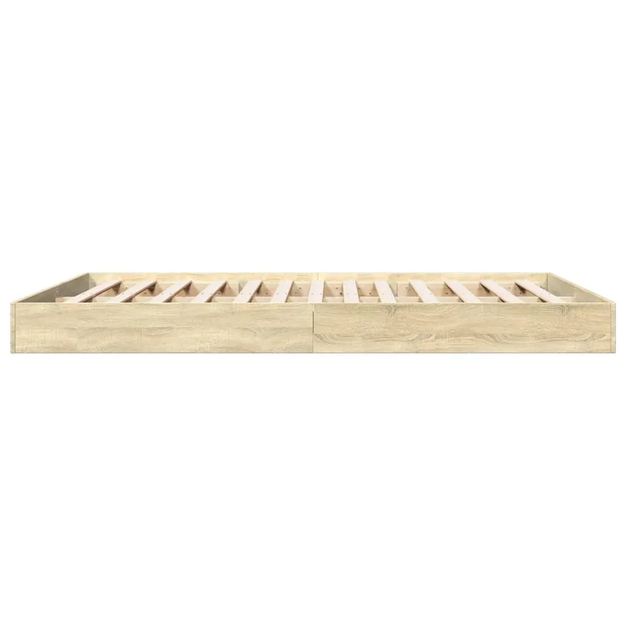 Cadre de lit sans matelas chêne sonoma 160x200 cm - 5