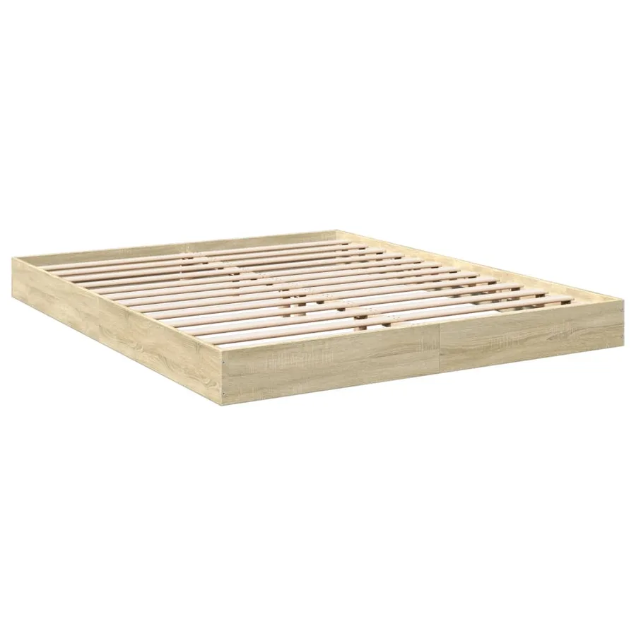 Cadre de lit sans matelas chêne sonoma 160x200 cm - 6