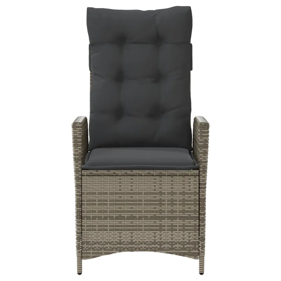 Ensemble de bistro 3 pcs avec coussins gris résine tressée - 5