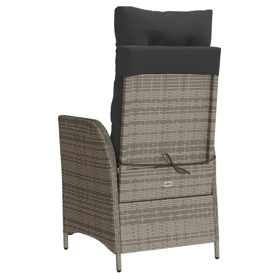 Ensemble de bistro 3 pcs avec coussins gris résine tressée - 7