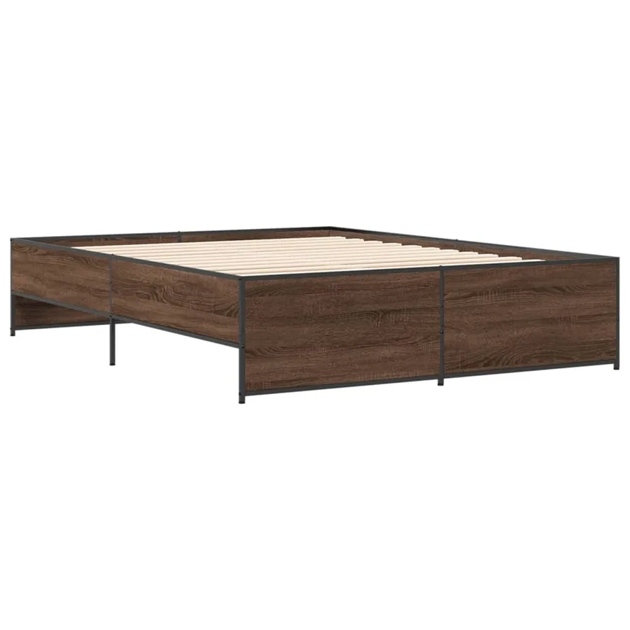 Cadre de lit sans matelas chêne marron 150x200 cm - 3