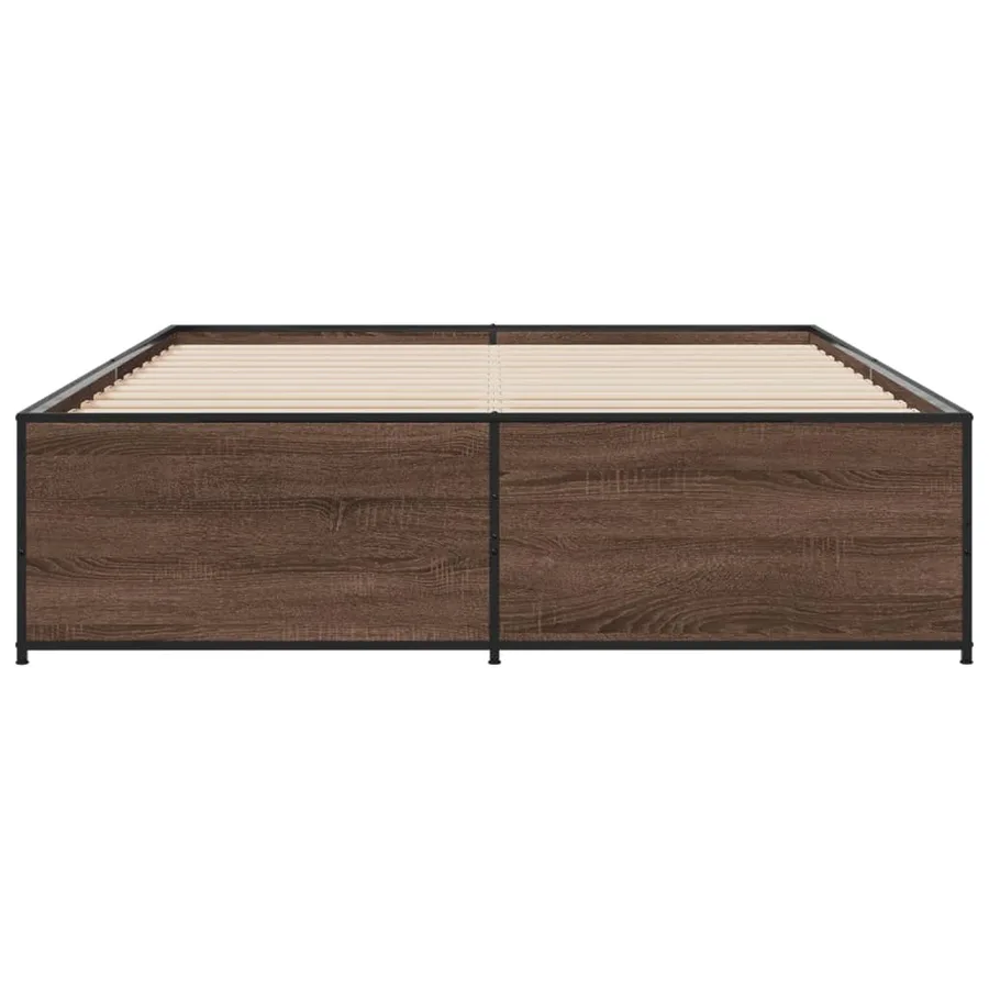 Cadre de lit sans matelas chêne marron 150x200 cm - 4