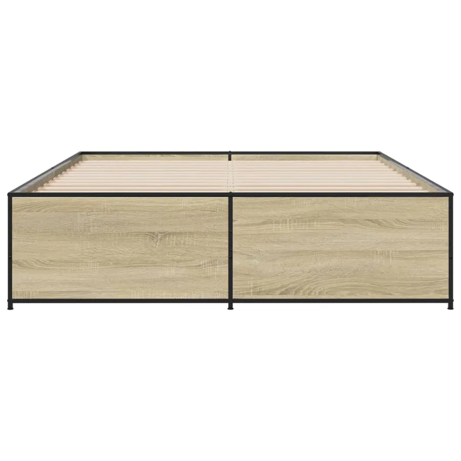 Cadre de lit sans matelas chêne sonoma 160x200 cm - 4