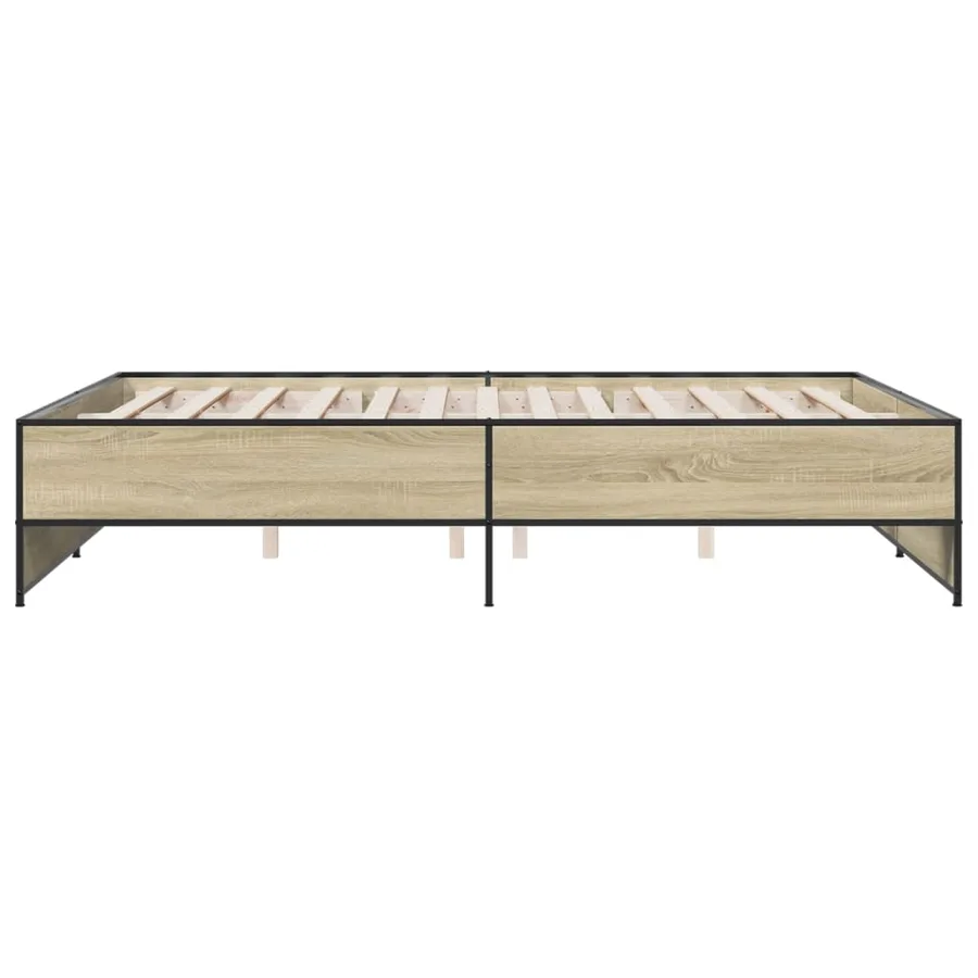 Cadre de lit sans matelas chêne sonoma 160x200 cm - 5