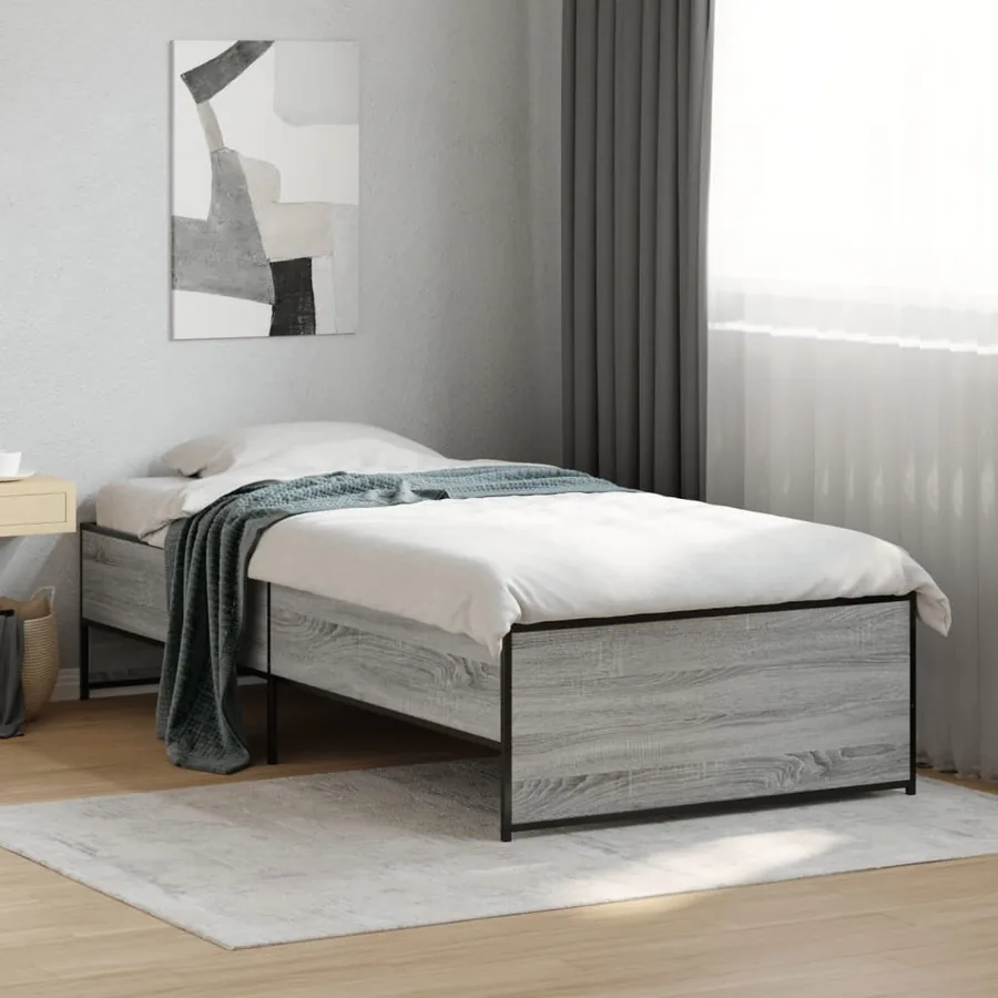 Cadre de lit sans matelas sonoma gris 100x200 cm