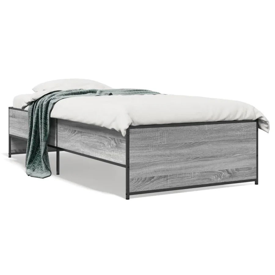 Cadre de lit sans matelas sonoma gris 100x200 cm - 2