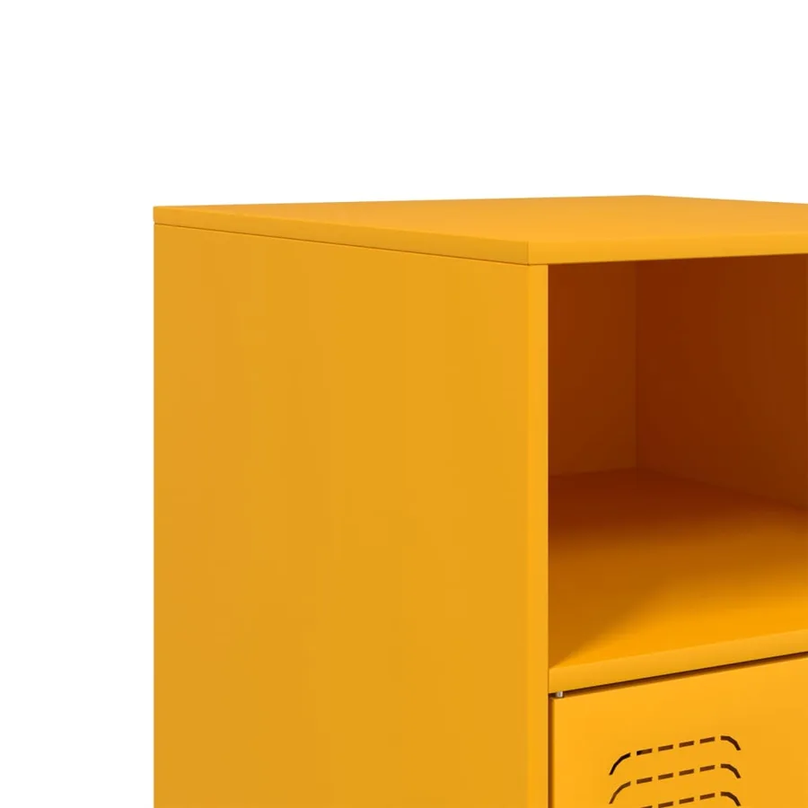 Tables de chevet 2 pcs jaune moutarde 34,5x39x62 cm acier - 11