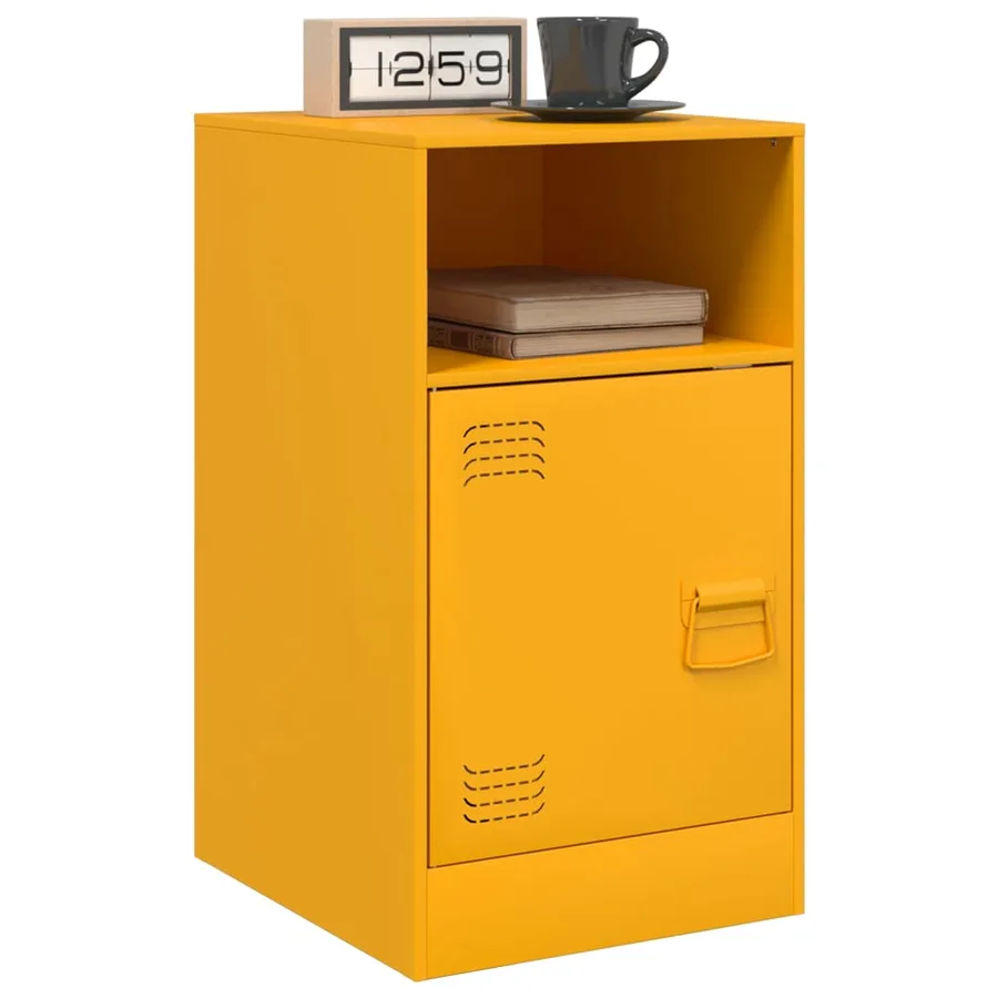 Tables de chevet 2 pcs jaune moutarde 34,5x39x62 cm acier - 3