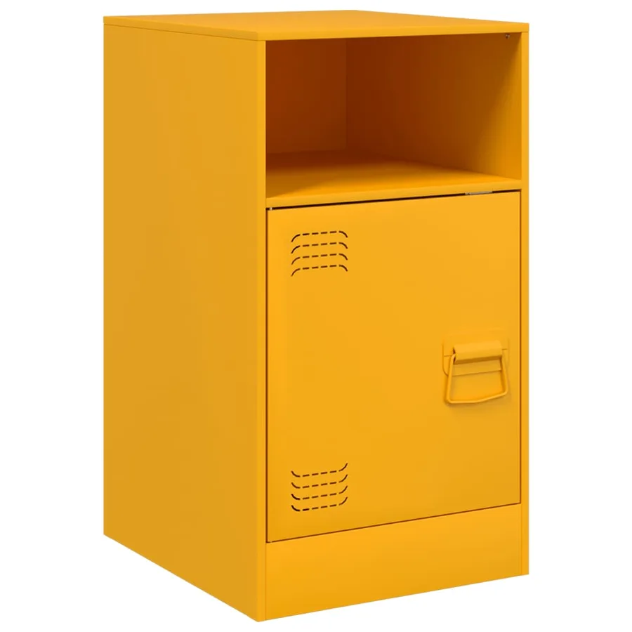 Tables de chevet 2 pcs jaune moutarde 34,5x39x62 cm acier - 7
