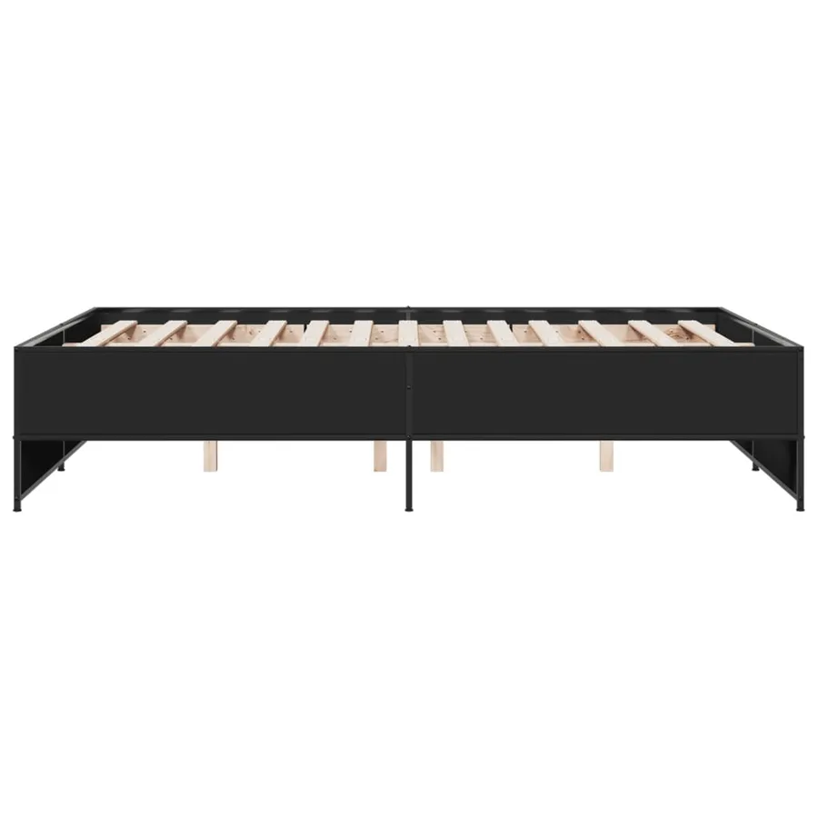 Cadre de lit sans matelas noir 120x200 cm - 5