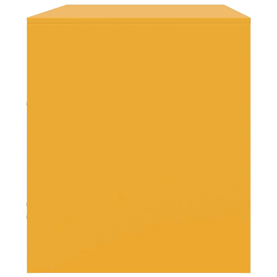 Meuble TV jaune moutarde 67x39x44 cm acier - 8