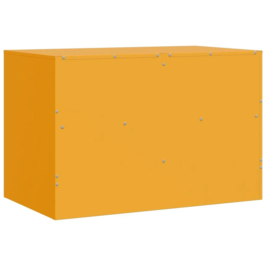 Meuble TV jaune moutarde 67x39x44 cm acier - 9