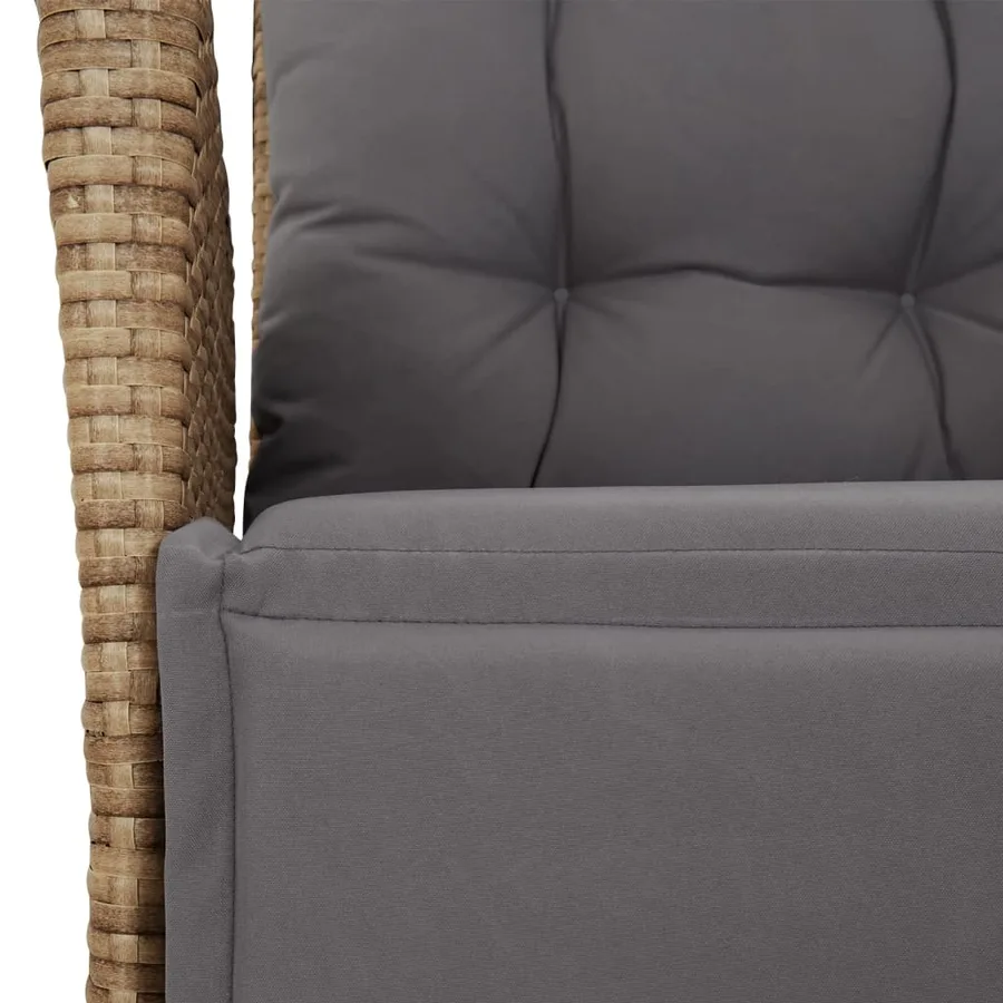 Ensemble à manger de jardin et coussins 7 pcs beige poly rotin - 8