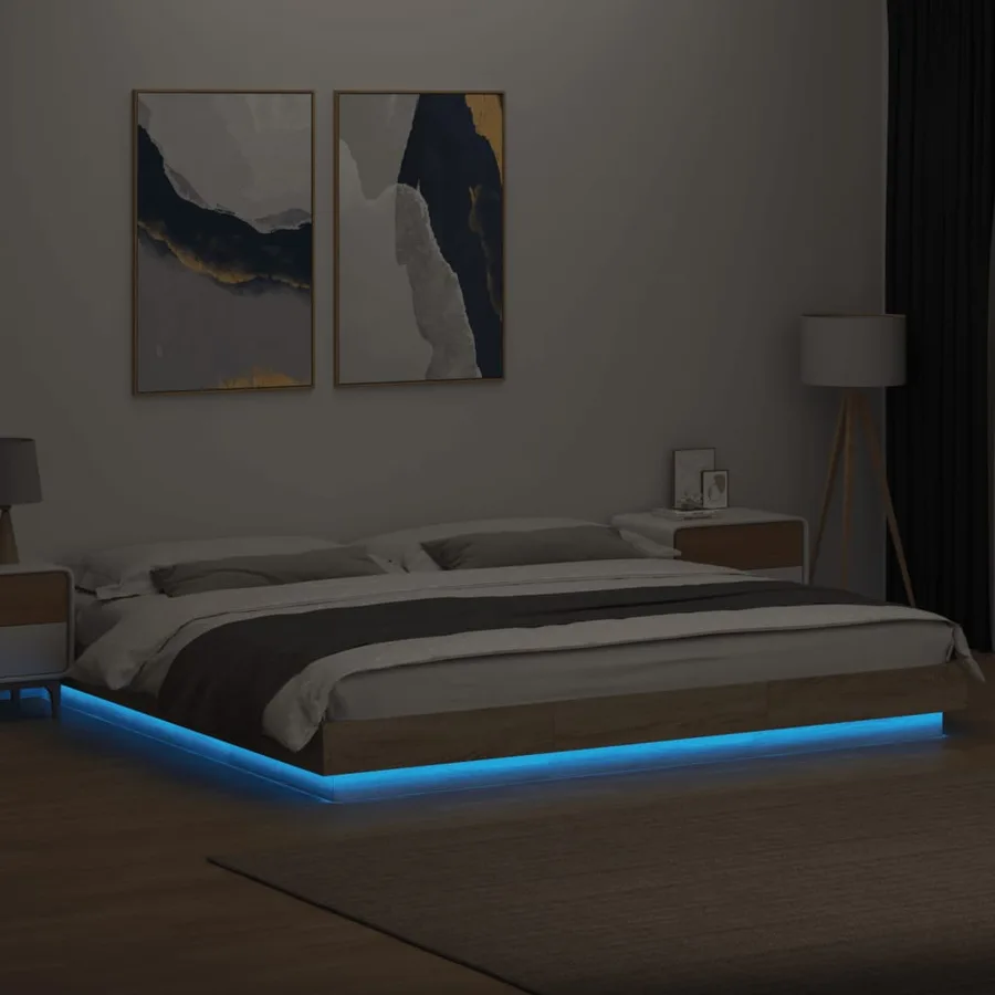 Cadre de lit avec lumières LED sans matelas 180x200 cm - 4