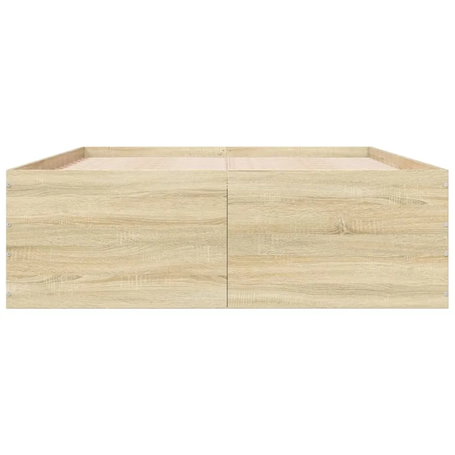 Cadre de lit sans matelas chêne sonoma 140x200 cm - 4