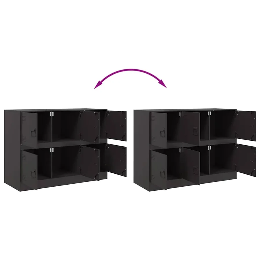 Buffet noir 99x39x73 cm acier - 10