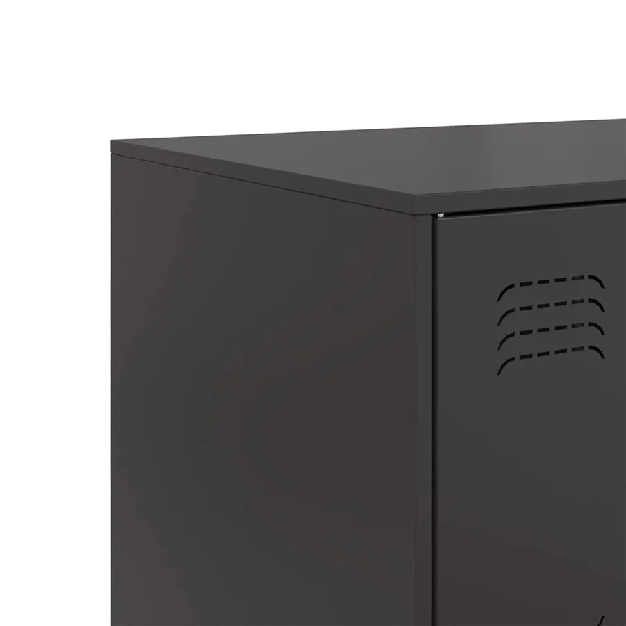 Buffet noir 99x39x73 cm acier - 11