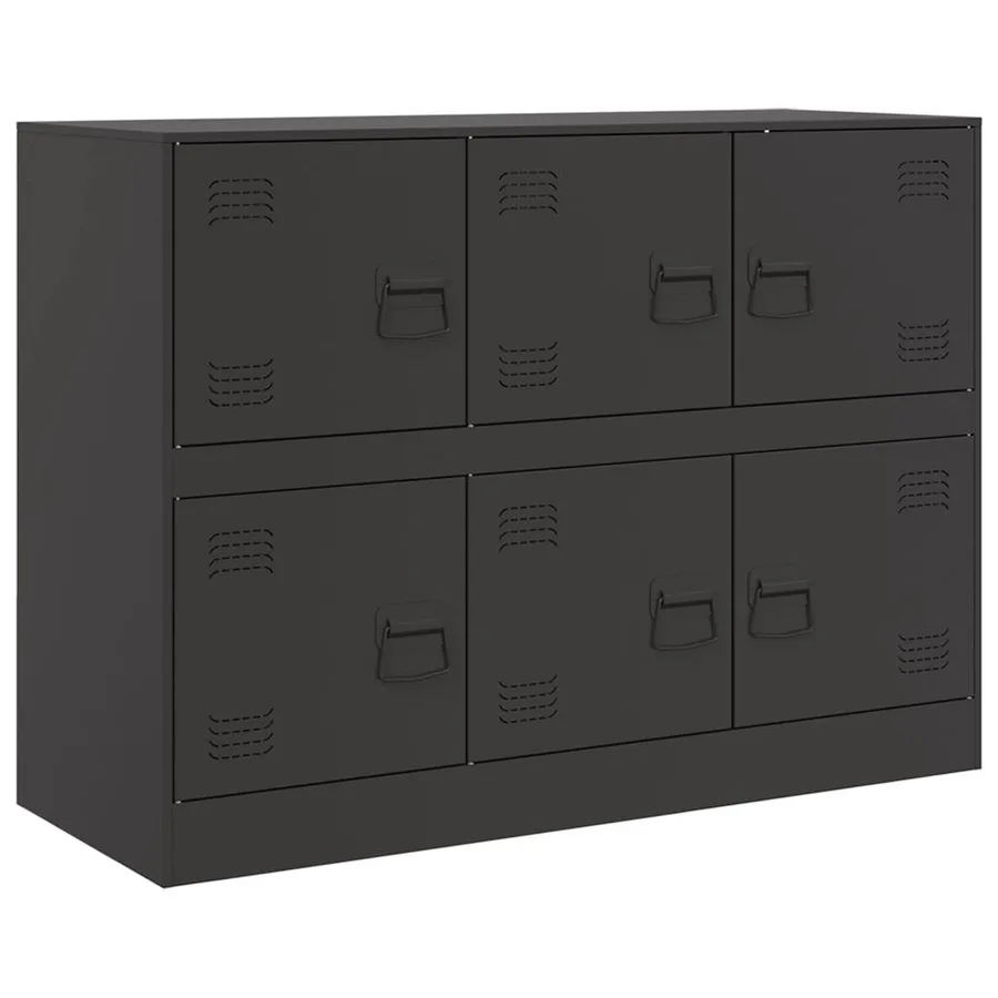 Buffet noir 99x39x73 cm acier - 2