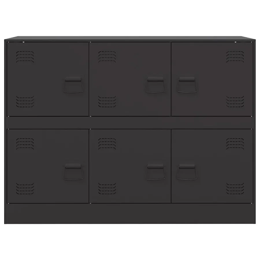 Buffet noir 99x39x73 cm acier - 6