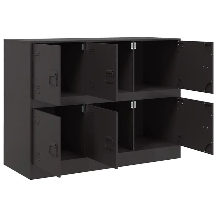 Buffet noir 99x39x73 cm acier - 7