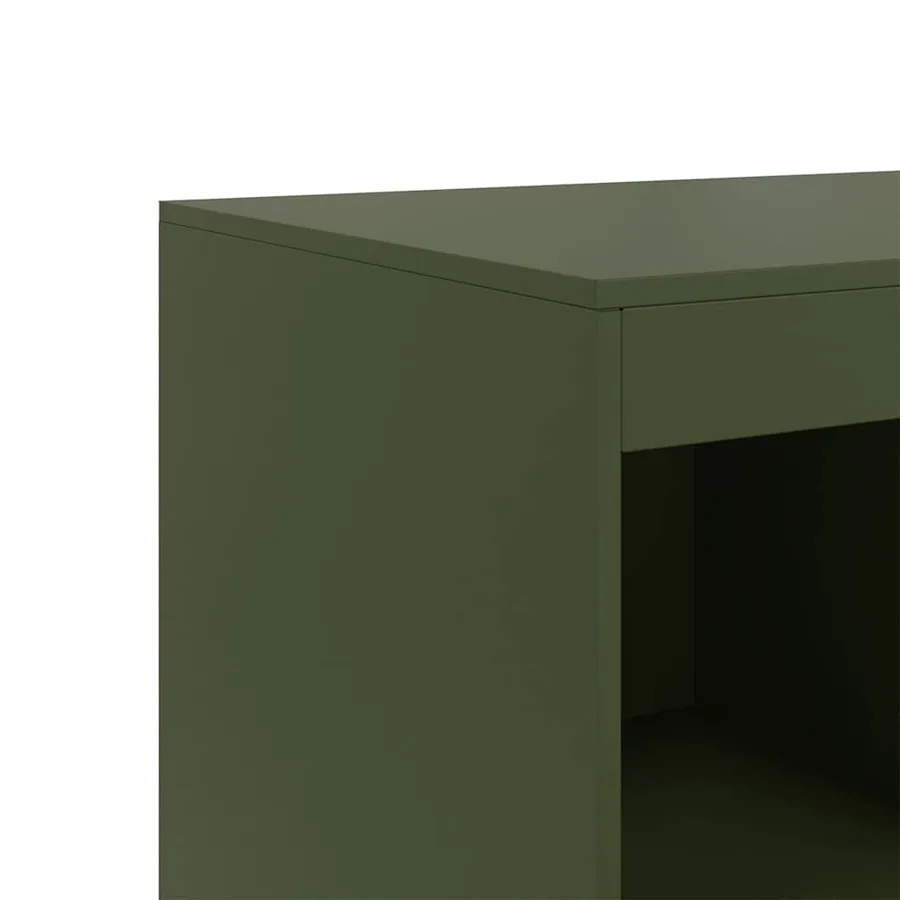 Buffet vert olive 67x39x95 cm acier - 10