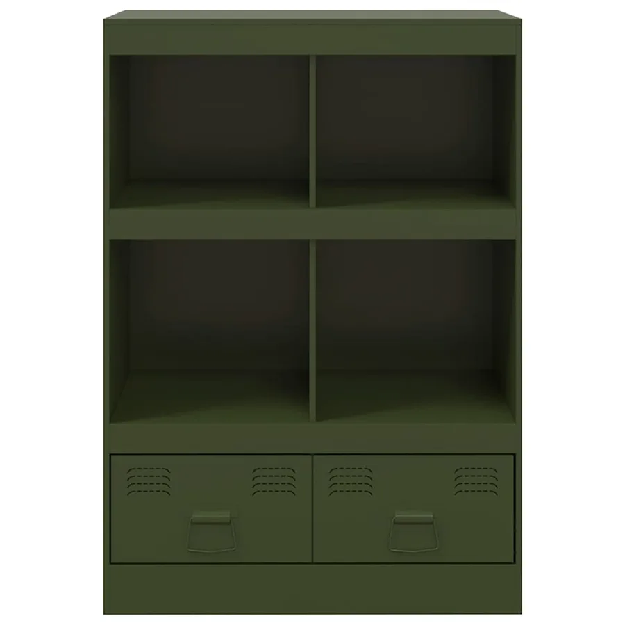 Buffet vert olive 67x39x95 cm acier - 6