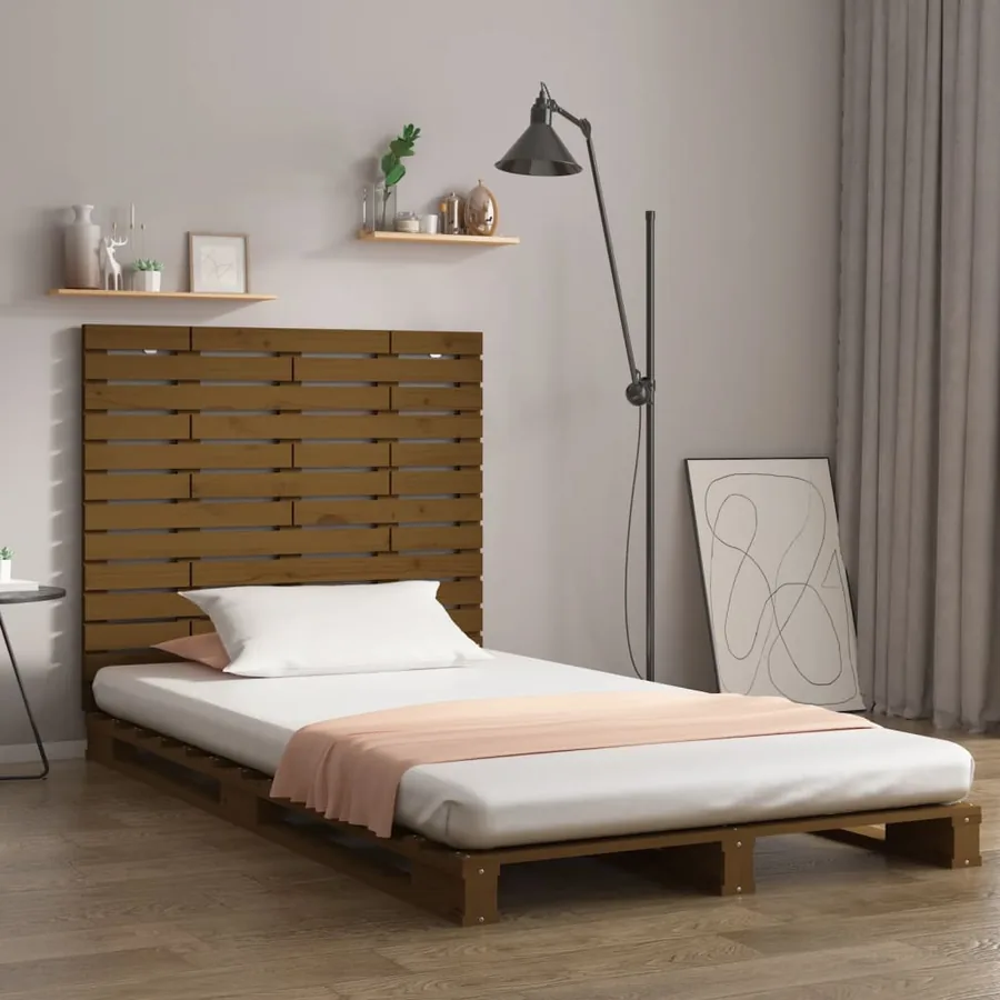 Tête de lit murale Marron miel 106x3x91,5 cm Bois massif de pin