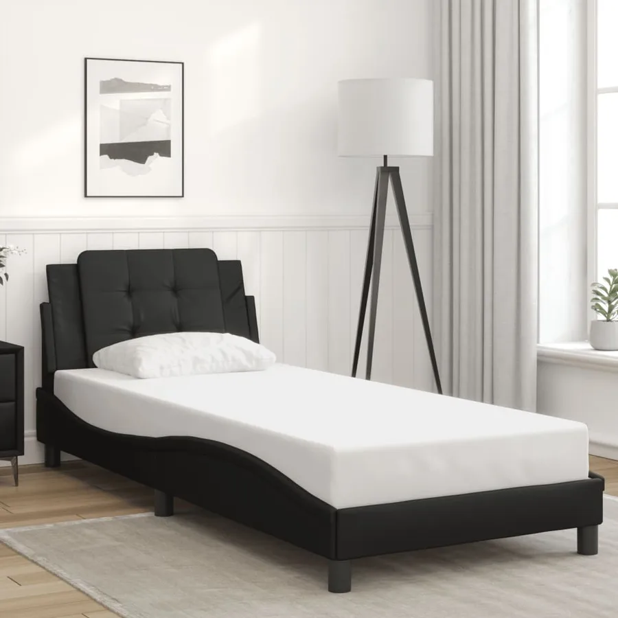 Cadre de lit avec LED sans matelas Zadar noir 90x190 cm - 4