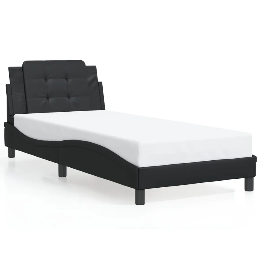 Cadre de lit avec LED sans matelas Zadar noir 90x190 cm - 5