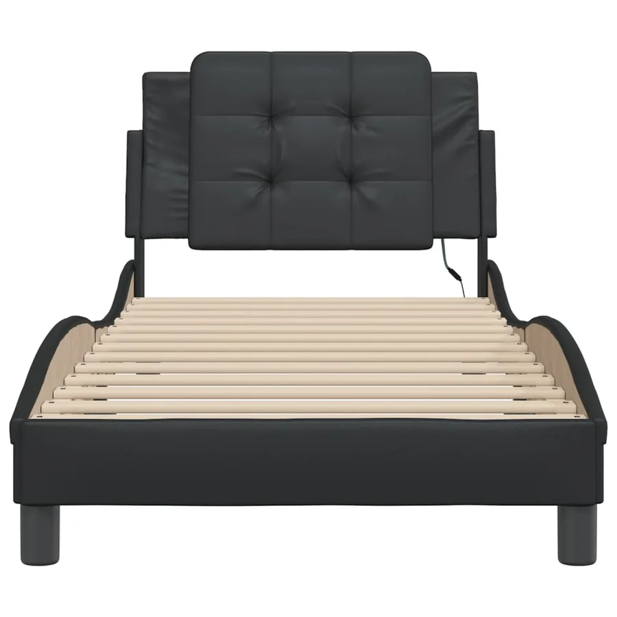 Cadre de lit avec LED sans matelas Zadar noir 90x190 cm - 7