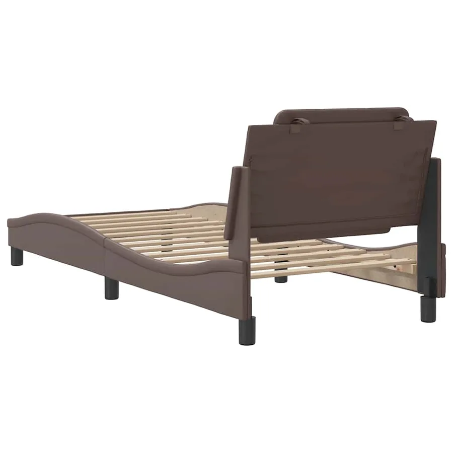 Cadre de lit sans matelas Zadar marron 90x190 cm similicuir - 6