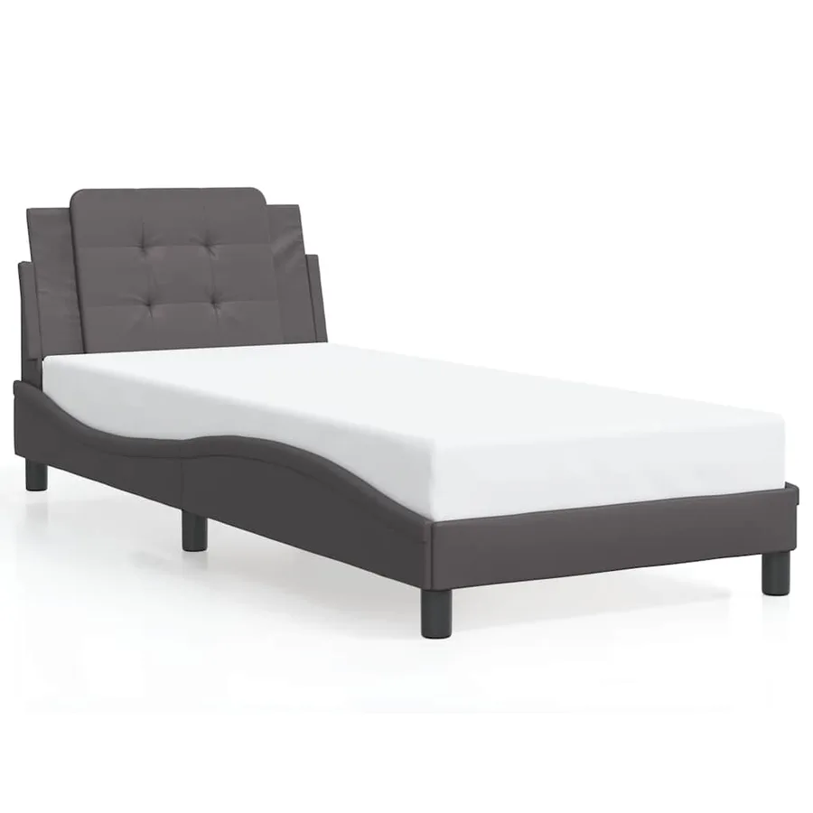 Cadre de lit sans matelas Zadar gris 80x200 cm similicuir - 2