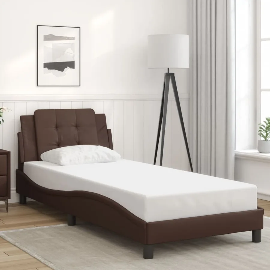 Cadre de lit avec LED sans matelas Zadar marron 90x190 cm - 4