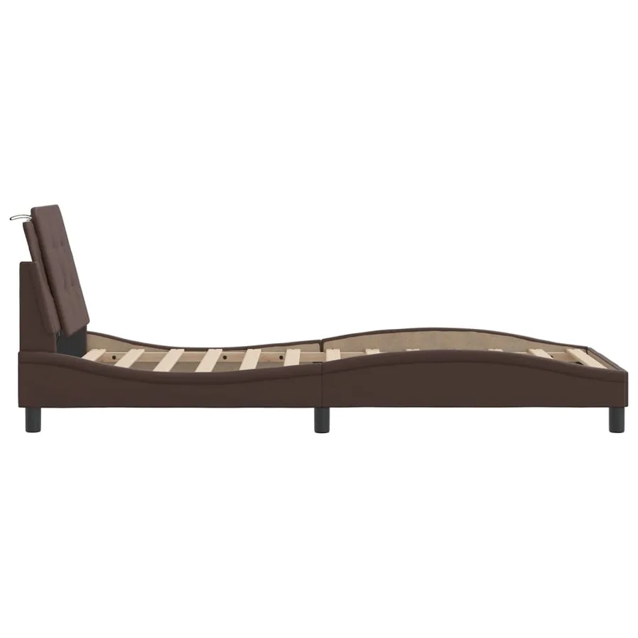 Cadre de lit avec LED sans matelas Zadar marron 90x190 cm - 9