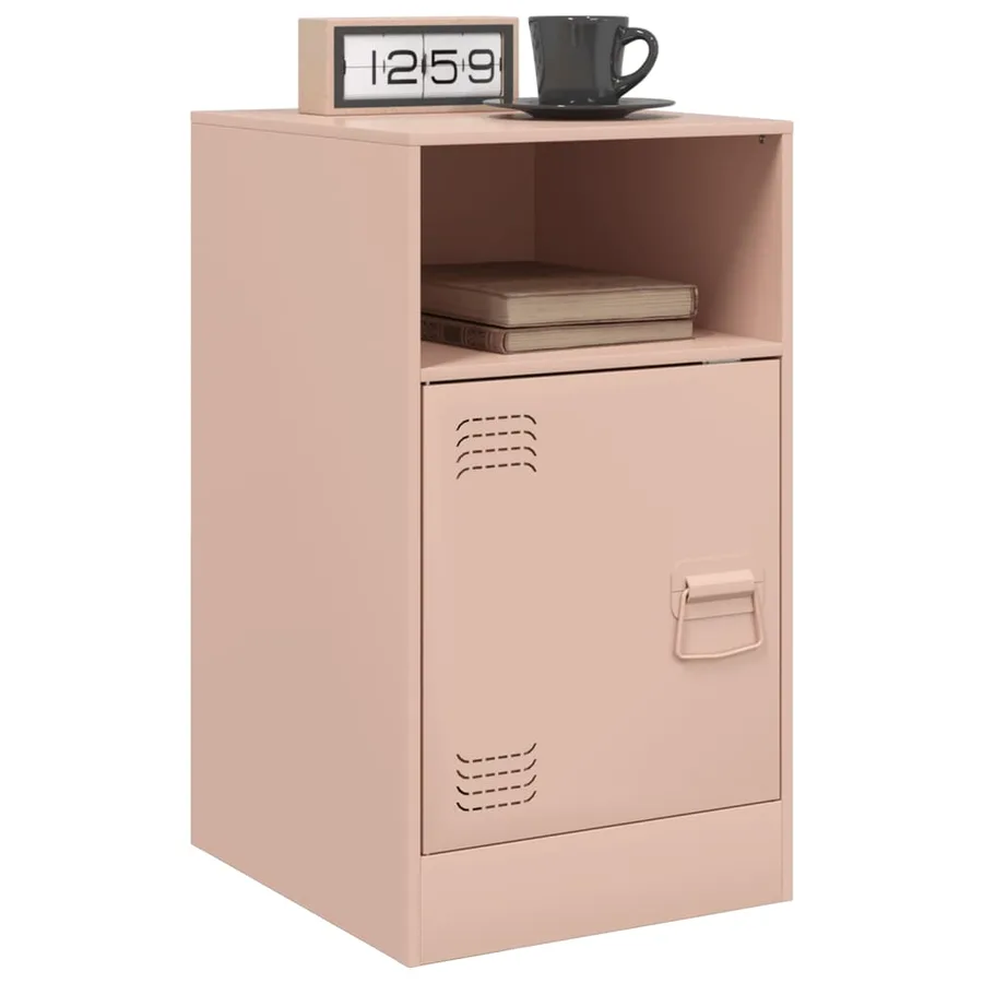 Tables de chevet 2 pcs rose 34,5x39x62 cm acier - 3