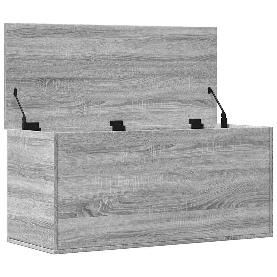 Boîte de rangement sonoma gris 100x42x46 cm bois d'ingénierie - 7