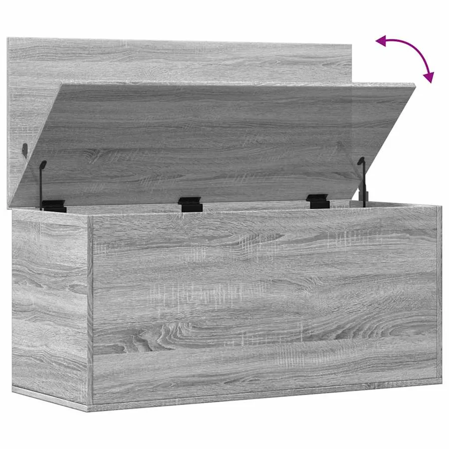 Boîte de rangement sonoma gris 100x42x46 cm bois d'ingénierie - 8