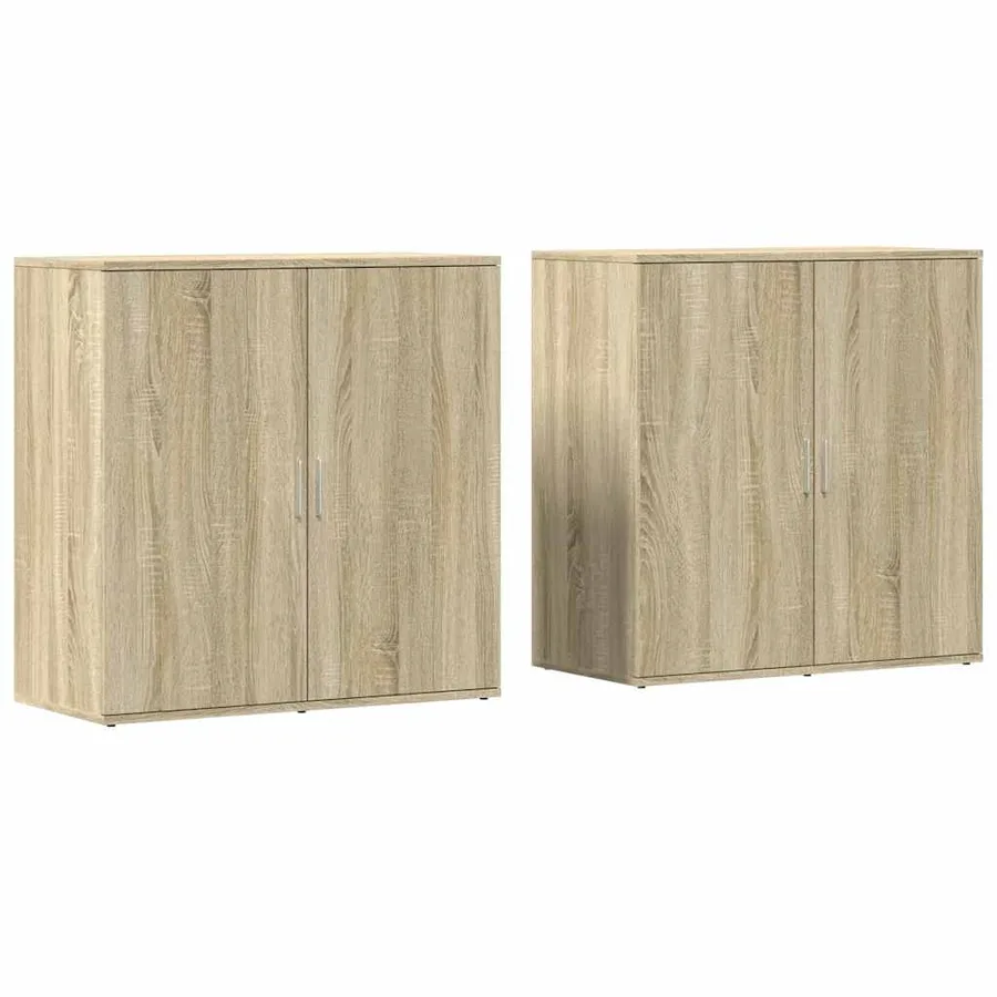Buffets 2 pcs chêne sonoma 79x38x80 cm bois d'ingénierie - 2