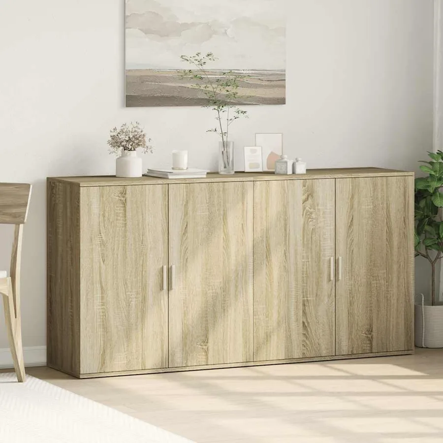 Buffets 2 pcs chêne sonoma 79x38x80 cm bois d'ingénierie - 3