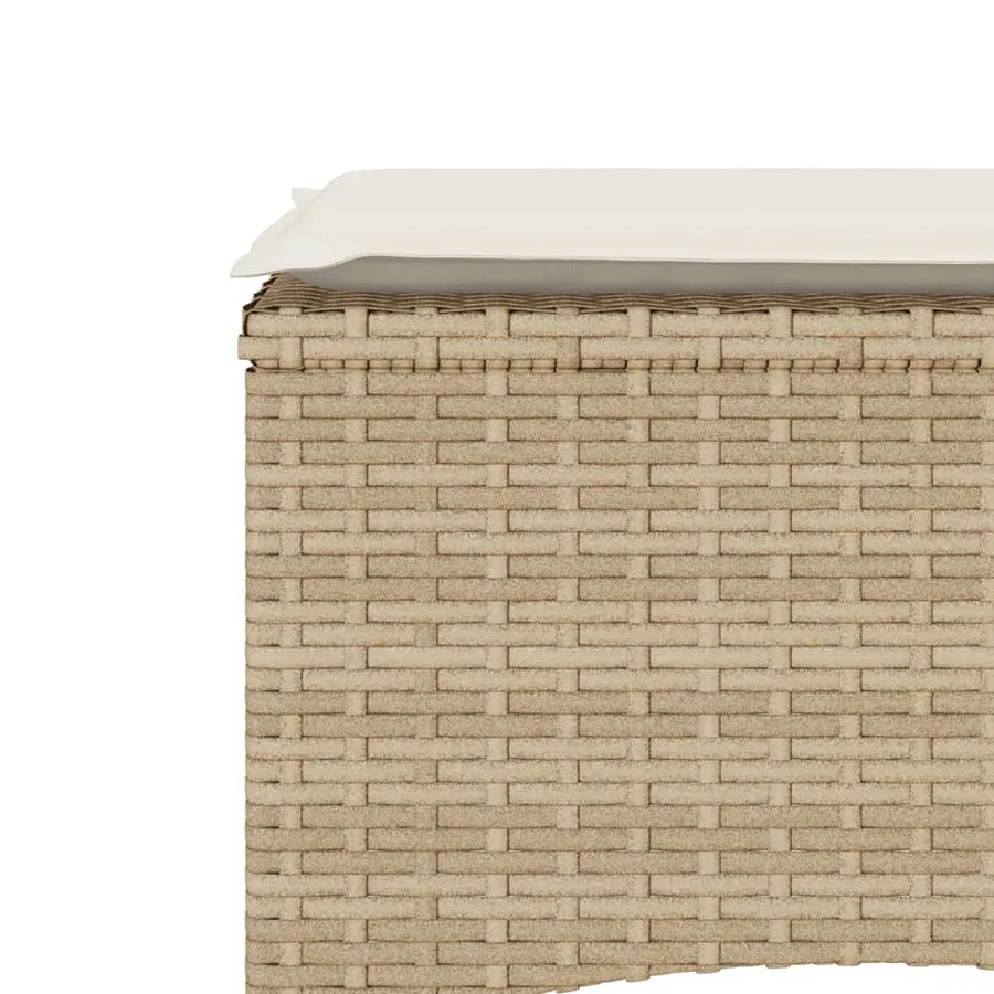 Canapé de jardin 2 places avec table et tabourets beige rotin - 11