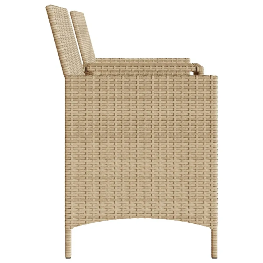 Canapé de jardin 2 places avec table et tabourets beige rotin - 6