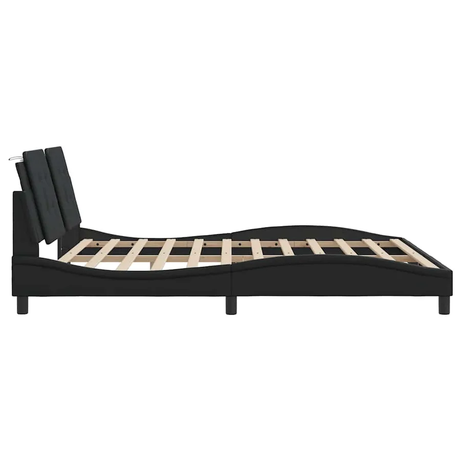 Cadre de lit sans matelas Zadar noir 180x200 cm similicuir - 5