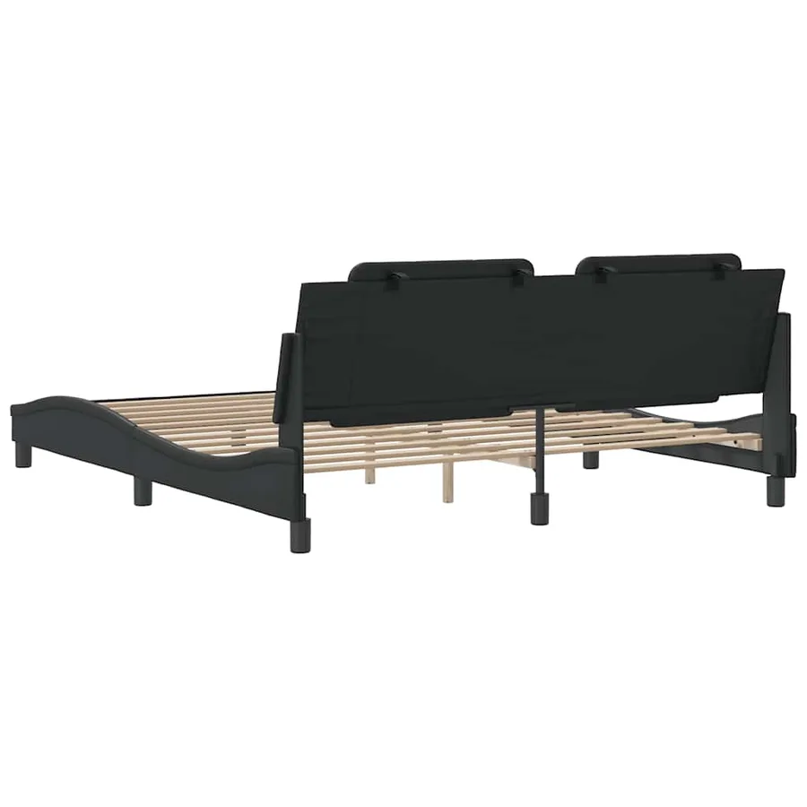 Cadre de lit sans matelas Zadar noir 180x200 cm similicuir - 6
