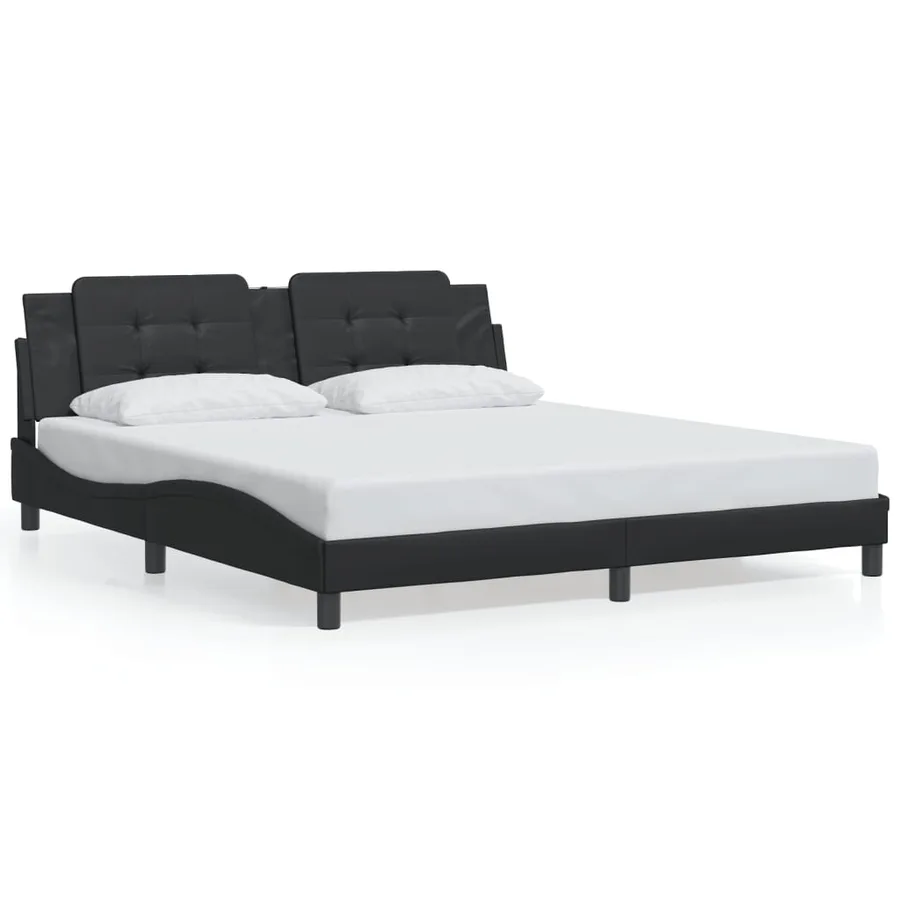 Cadre de lit avec LED sans matelas Zadar noir 180x200 cm - 5