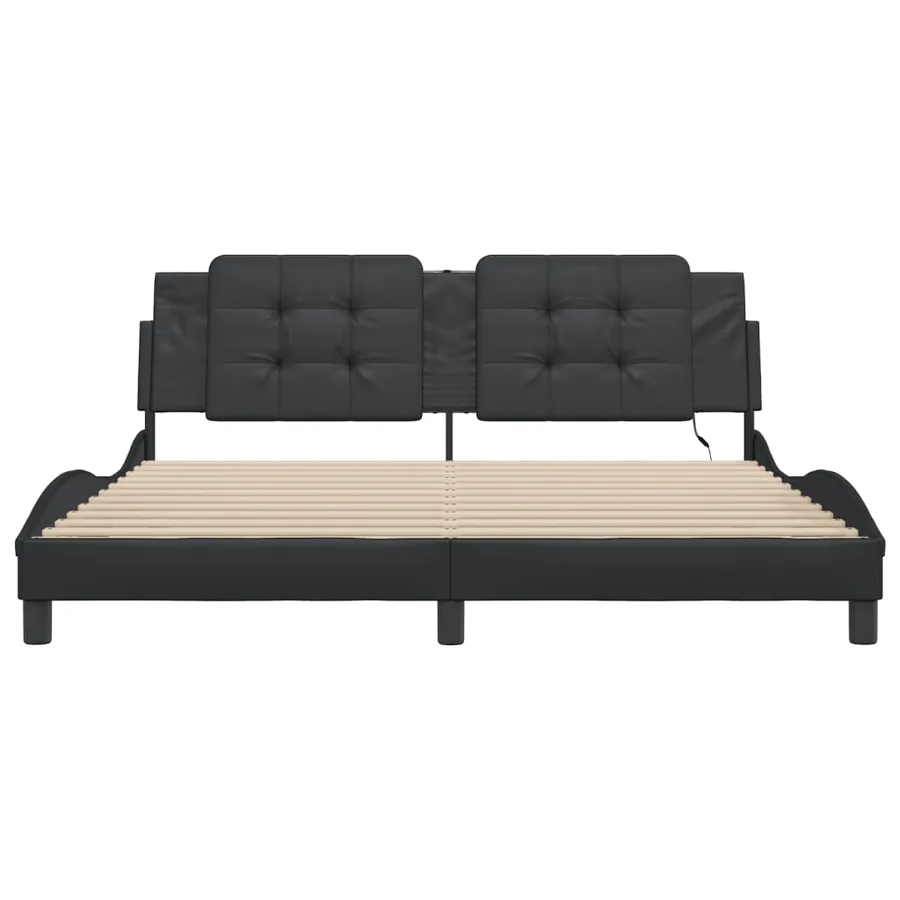 Cadre de lit avec LED sans matelas Zadar noir 180x200 cm - 6