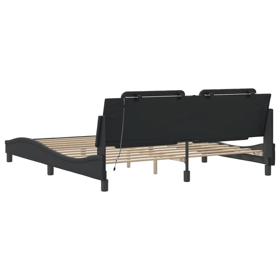 Cadre de lit avec LED sans matelas Zadar noir 180x200 cm - 9