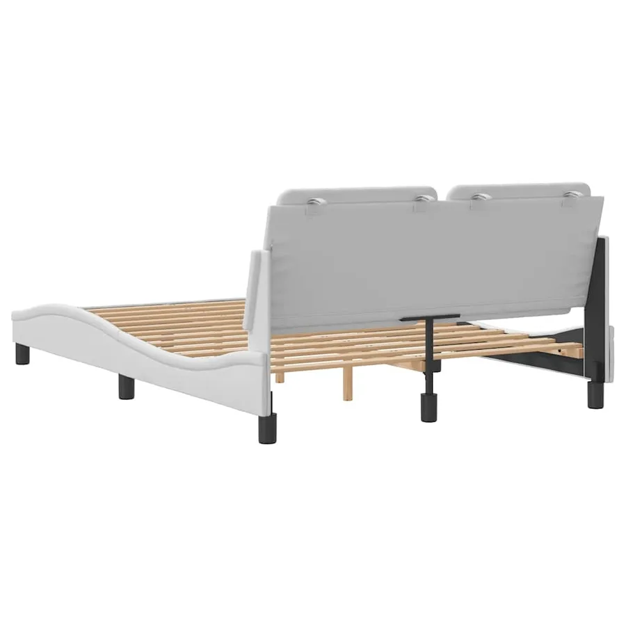 Cadre de lit sans matelas Zadar blanc 140x200 cm similicuir - 6